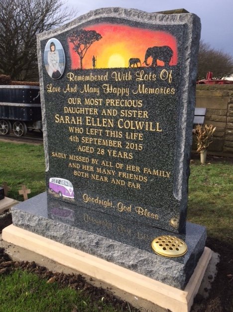Decorative memorial headstone